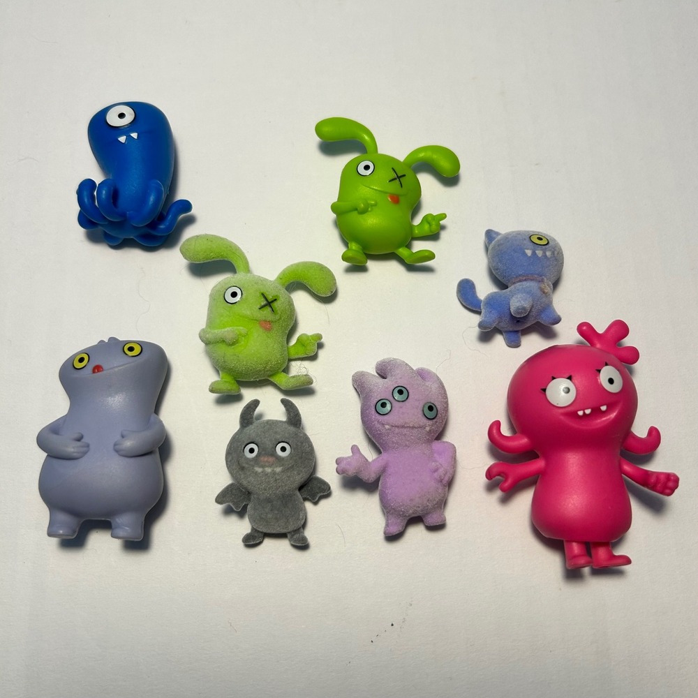 Hasbro UglyDolls Mini‎ Figures Lot of 8 Flocked and Vinyl Collectibles 2018